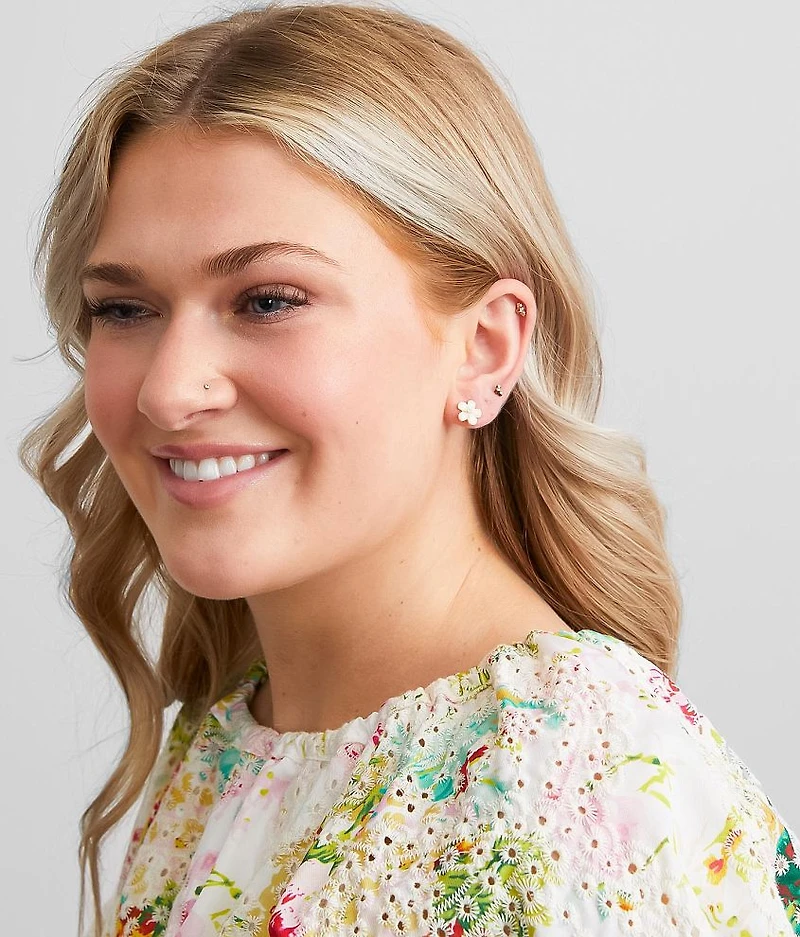 3 Pack Flower Earring Set