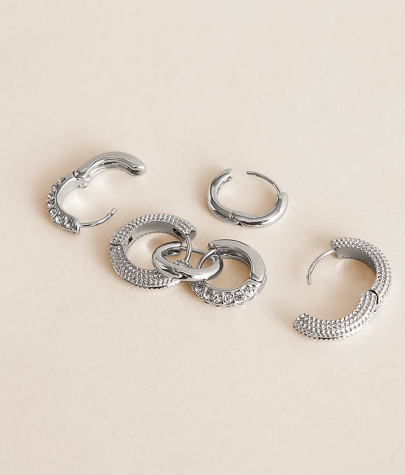3 Pack Hoop Earring Set