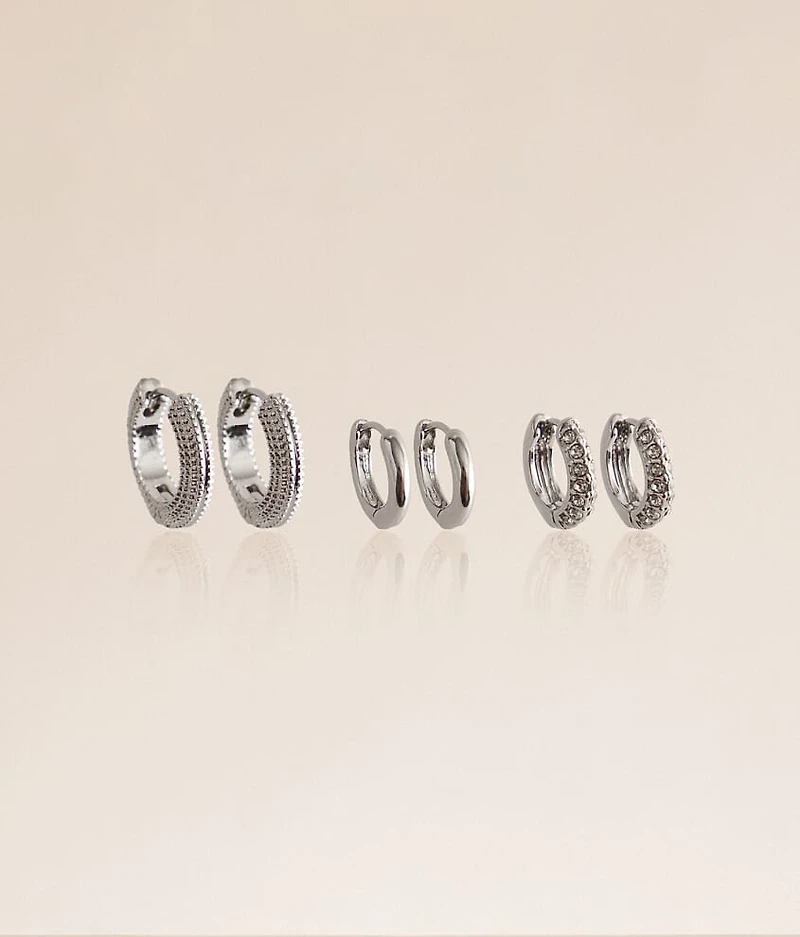 3 Pack Hoop Earring Set