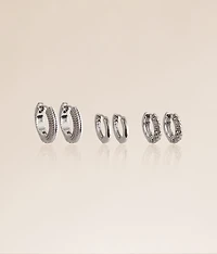 3 Pack Hoop Earring Set