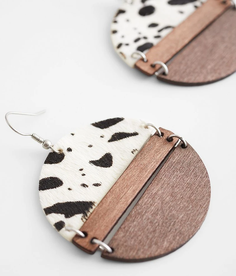 Cow Print Fur Drop Earring