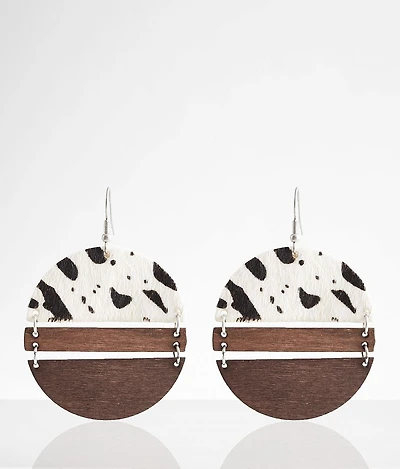 Cow Print Fur Drop Earring
