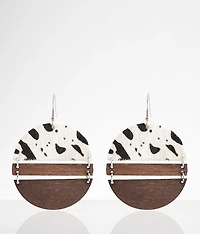 Cow Print Fur Drop Earring