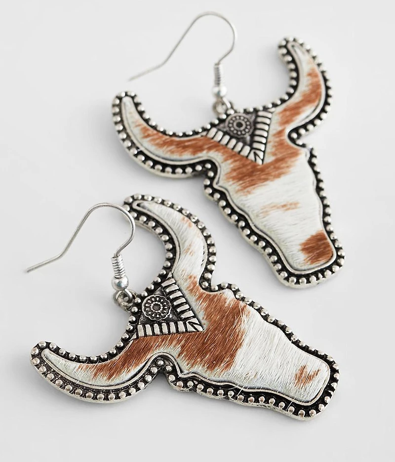 Western Steer Drop Earring