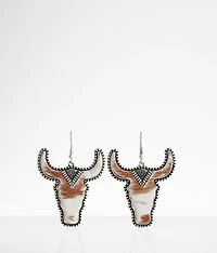Western Steer Drop Earring