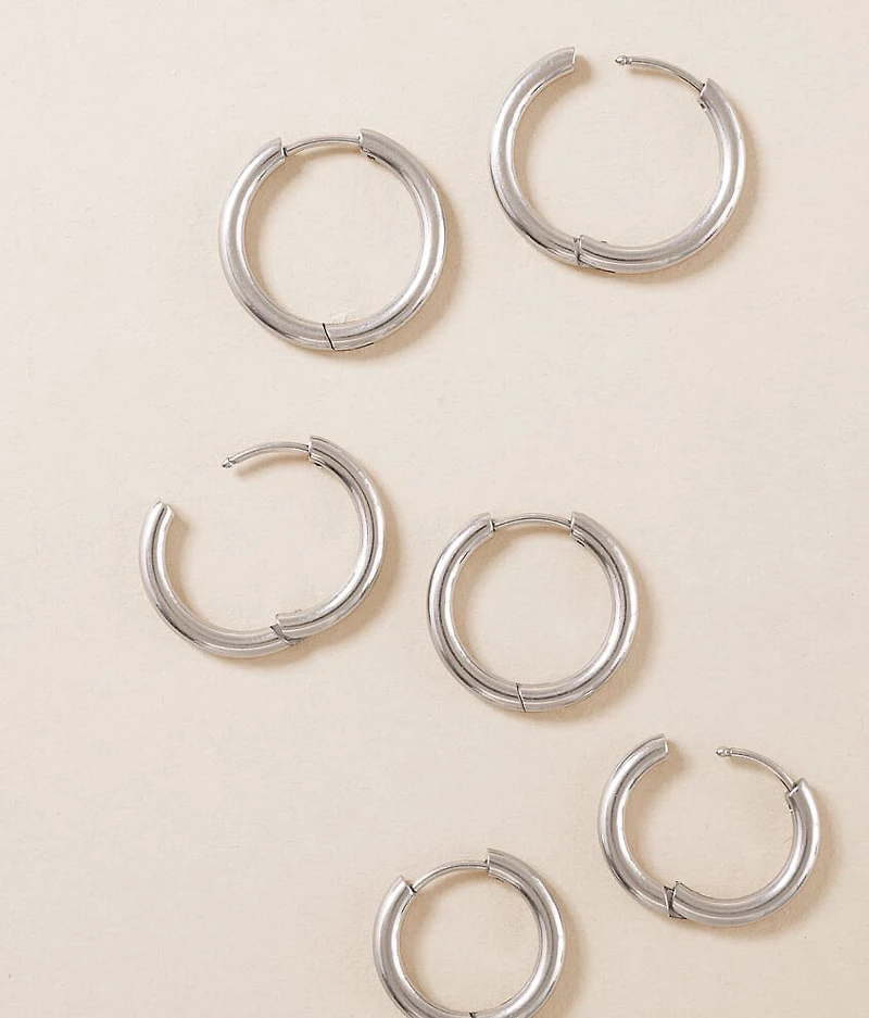 3 Pack Hoop Earring Set
