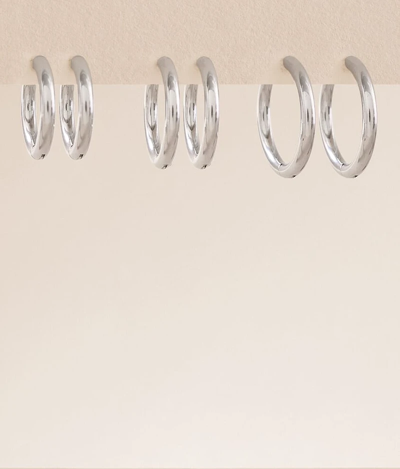 3 Pack Hoop Earring Set