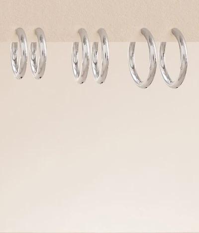 3 Pack Hoop Earring Set