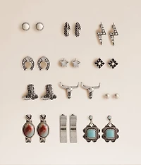 12 Pack Western Earring Set