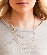 Faux Pearl Tiered Necklace