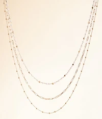Faux Pearl Tiered Necklace