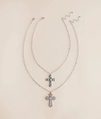 2 Pack Cross Necklace Set