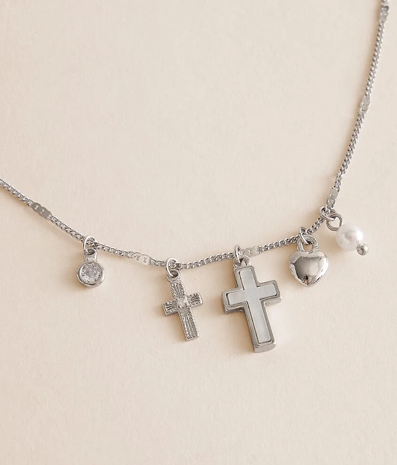 Cross Cluster Charm Necklace