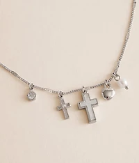 Cross Cluster Charm Necklace