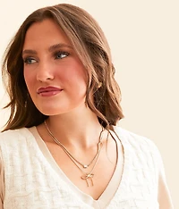 2 Pack Bow Necklace Set
