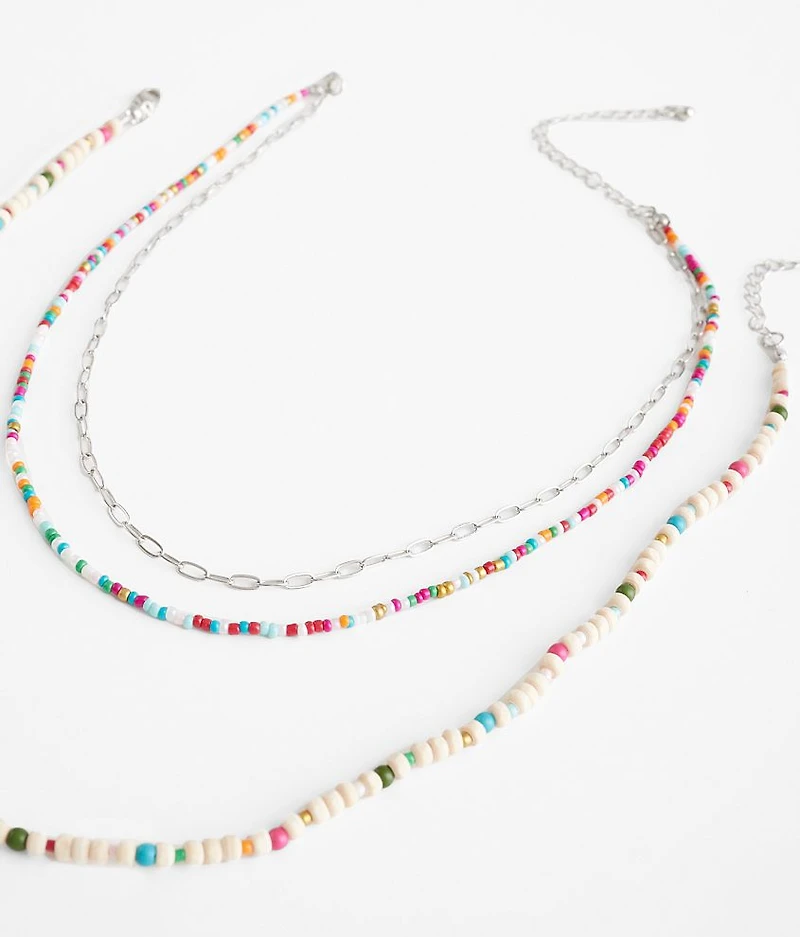 2 Pack Beaded Necklace Set
