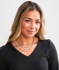 2 Pack Beaded Necklace Set
