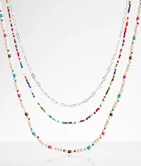 2 Pack Beaded Necklace Set