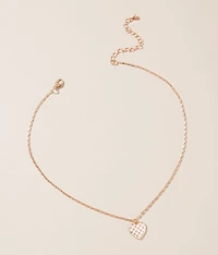 Checkered Heart Necklace