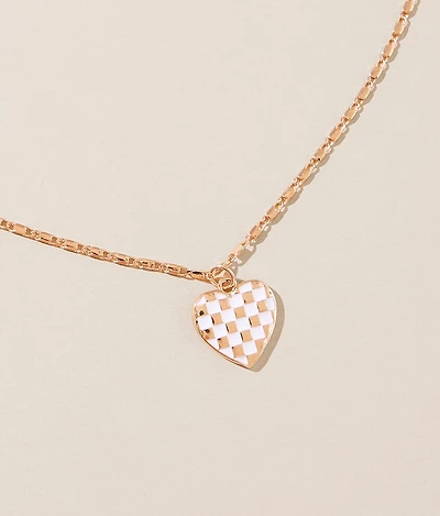 Checkered Heart Necklace