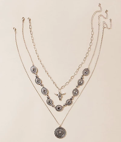 3 Pack Western Glitz Necklace Set