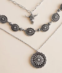 3 Pack Western Statement Necklace Set