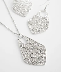 Rhinestone Earring & Necklace Set