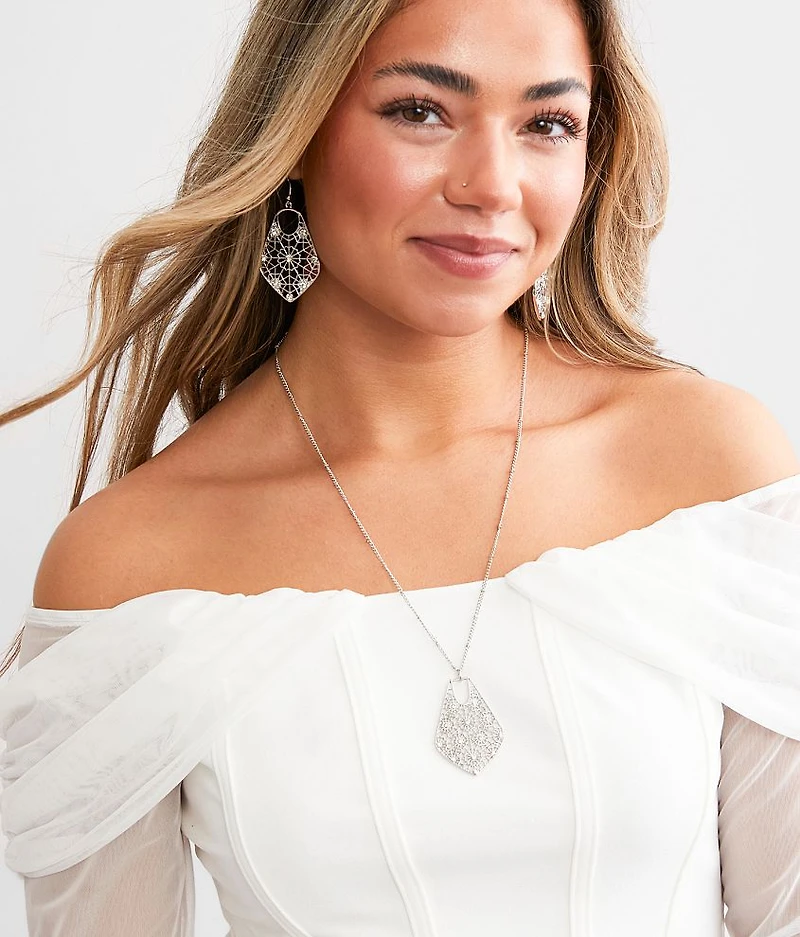 Rhinestone Earring & Necklace Set