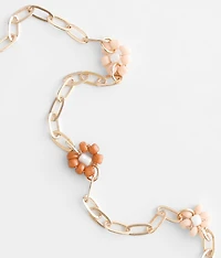 Seed Bead Flower Necklace
