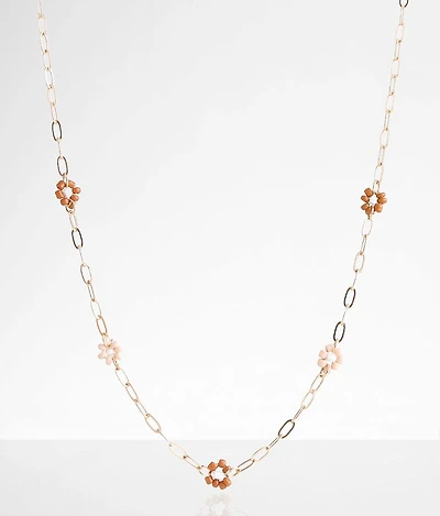 Seed Bead Flower Necklace