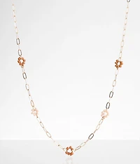 Seed Bead Flower Necklace