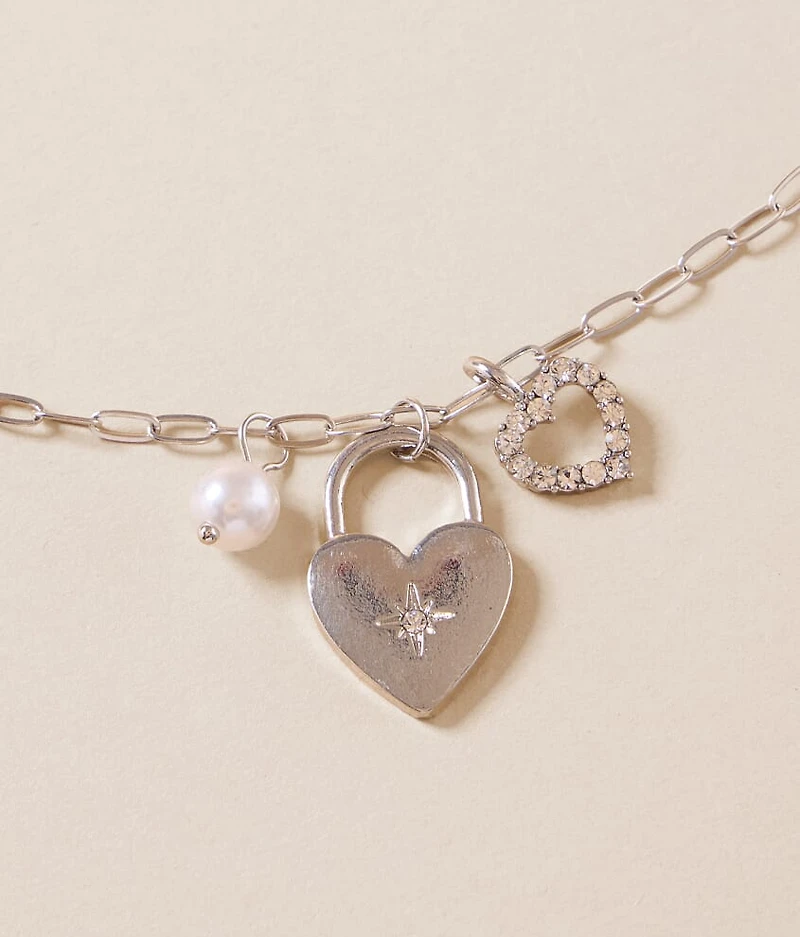 Glitz Heart Charm Necklace
