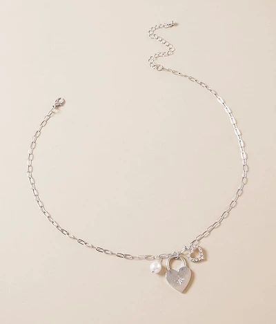 boutique by BKE Glitz Heart Charm Necklace