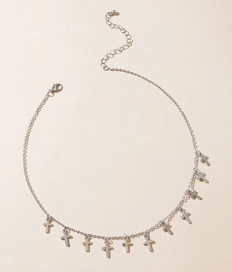 Glitz Multi Cross Necklace