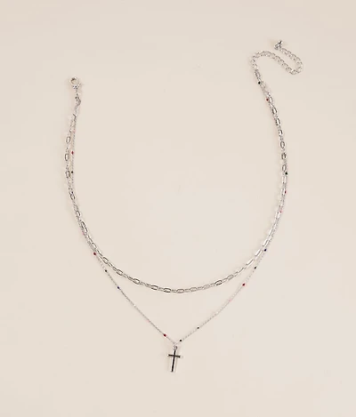 Cross Tiered Necklace
