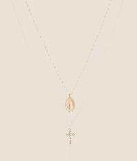 2 Pack Cross Necklace Set