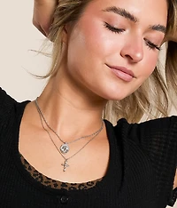 2 Pack Cross Necklace Set