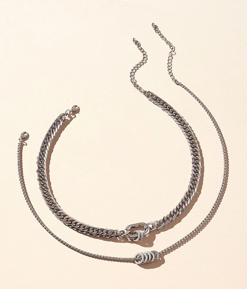 2 Pack Statement Necklace Set