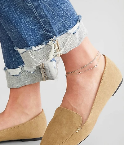 3 Pack Dainty Ankle Bracelet Set