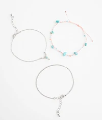 3 Pack Western Ankle Bracelet Set