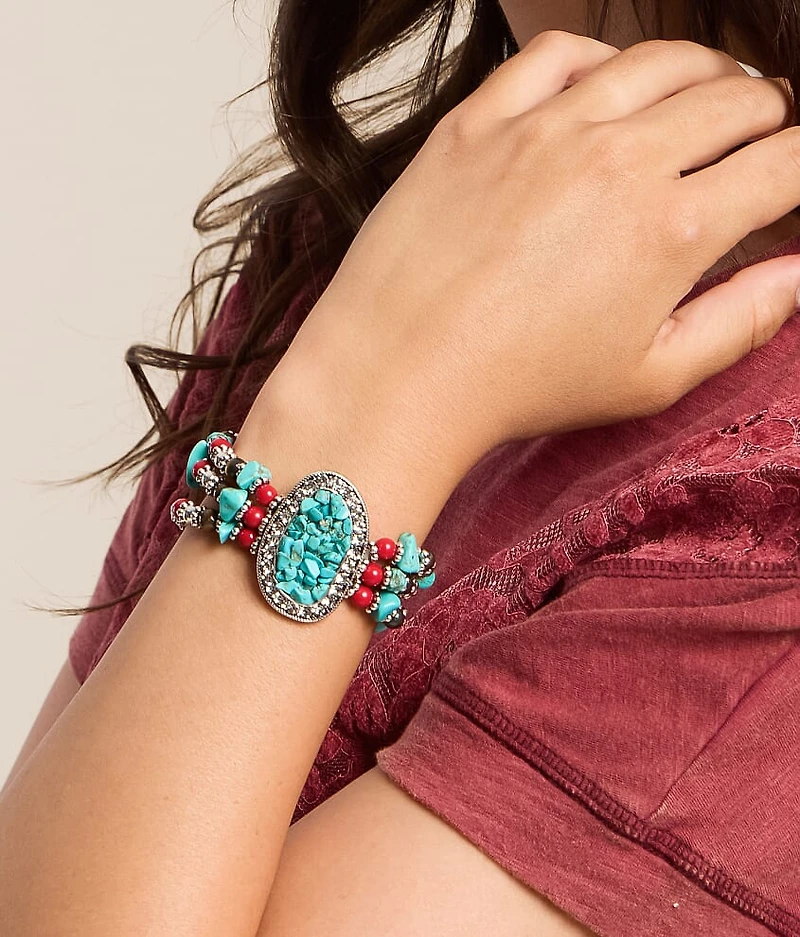 Turquoise Stone Statement Bracelet