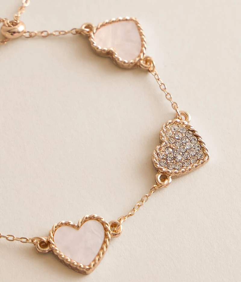 Mother Of Pearl Glitz Heart Bracelet