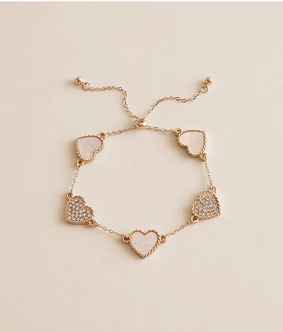 Mother Of Pearl Glitz Heart Bracelet