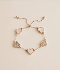 Mother Of Pearl Glitz Heart Bracelet
