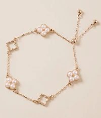 Faux Pearl Clover Bracelet
