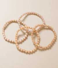 4 Pack Glitz Beaded Bracelet Set