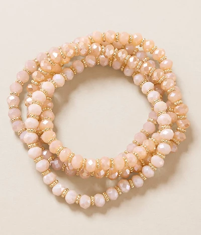 4 Pack Glitz Beaded Bracelet Set