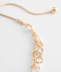 Faux Pearl Slider Bracelet
