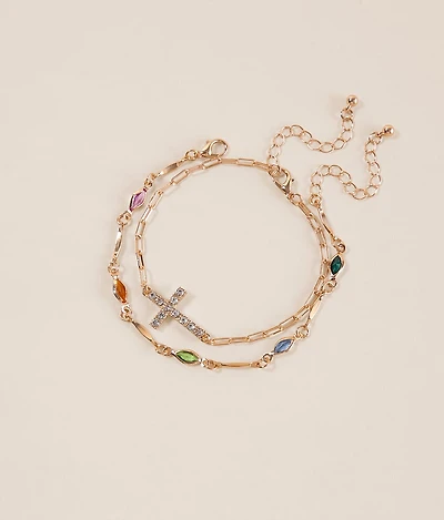 2 Pack Cross Bracelet Set