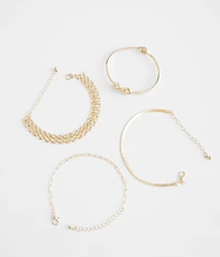 4 Pack Glam Bracelet Set